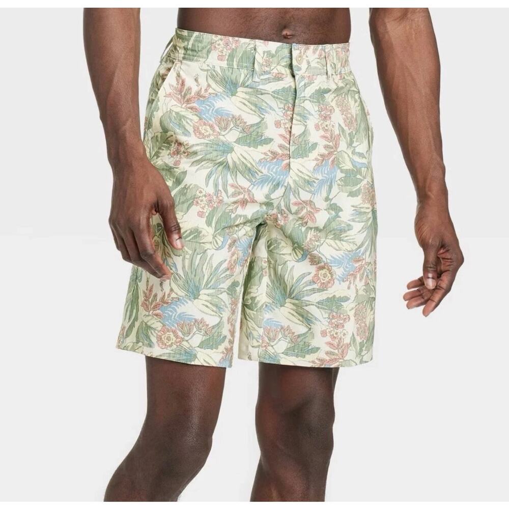 Goodfellow & Co Men's 9" Floral Print Hybrid Swim Shorts Size 28